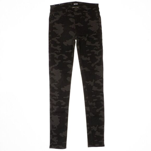 New Hudson Midrise Nico Super Skinny Jeans 25 (25x29) Womens Black Camouflage
